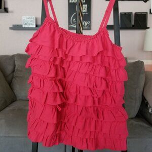 Hollister Infra Red Ruffled Tank
